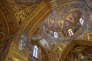 From Below Gallery: Interior of dome of Vank (Armenian) Cathedral, Isfahan, Iran, Middle East