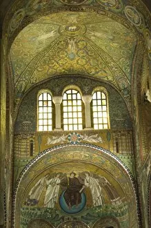 6th Century Gallery: An interior showing extensive mosaic work, 6th century Chiesa di San Vitale