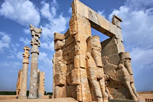 Images Dated 13th May 2016: Iran, Fars Province, Persepolis, Achaemenid archeological site, Propylon, Gate of all Nations