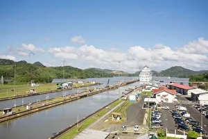 Island Princess Cruise ship transiting Miraflores Locks, Panama Canal, Panama Island Princess Cruise ship transiting Miraflores Locks, Panama Canal, Panama