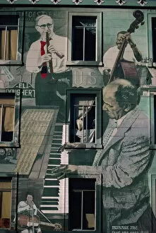 Music Collection: Jazz mural on building at Broadway and Columbus