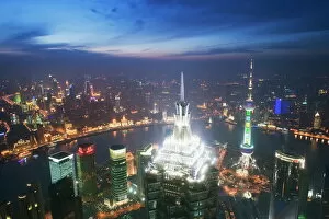 Chinese Gallery: Jinmao and Pearl Towers and Pudong skyline, Shanghai, China, Asia