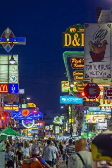 Khaosan Road at night, Bangkok, Thailand, Southeast Asia, Asia Khaosan Road at night, Bangkok, Thailand, Southeast Asia, Asia