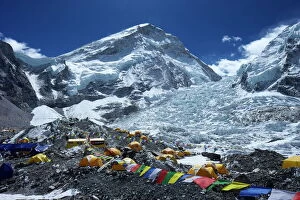 Khumbu icefall from Everest Base Camp, Solukhumbu District, Sagarmatha National Park, UNESCO World Heritage Site, Nepal