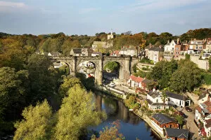 Images Dated 24th October 2011: Knaresborough Viaduct and River Nidd in autumn, North Yorkshire, Yorkshire