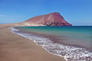 La Montana Roja Rock and Playa de la Tejita Beach, El Medano, Tenerife, Canary Islands La Montana Roja Rock and Playa de la Tejita Beach, El Medano, Tenerife, Canary Islands