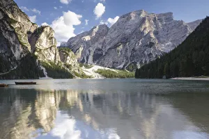 Lago di Braies in the Dolomites, Sud Tyrol, Italy, Europe Lago di Braies in the Dolomites, Sud Tyrol, Italy, Europe