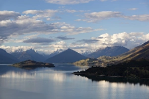 Glenorchy Gallery: Lake Wakatipu looking to Glenorchy and Mount Earnslaw, Glenorchy, Otago, South Island, New Zealand