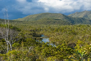 Landscape near the waterfalls Chutes de la Madeleine on the south coast of Grande Terre, New Caledonia, Melanesia Landscape near the waterfalls Chutes de la Madeleine on the south coast of Grande Terre, New Caledonia, Melanesia