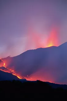 Natural Phenomena Gallery: Lava flows during eruption of Mount Etna, Sicily, Italy, Europe