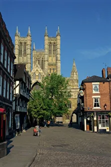 Prints of Lincoln, Lincolnshire, England, United Kingdom, Europe Lincoln Prints: Lincoln Print - Aerial View of Lincoln, England