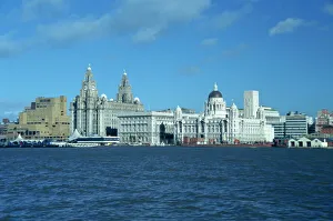 River Mersey Prints: Liverpool Skyline Print Across the Mersey River