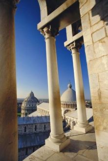 Looking from the Leaning Tower to Cathedral and Baptistery Looking from the Leaning Tower to Cathedral and Baptistery