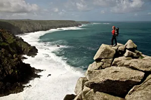 Achievement Gallery: Looking west towards Cape Cornwall and Lands End from Bosigran Cliff, West Penwith