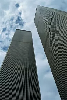 Related Images Collection: Low angle view of the exterior of the World Trade Center Twin Towers