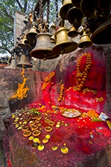 Luck bells for the pilgrims in the Kamakhya Hindu temple, Guwahati, Assam, India, Asia Luck bells for the pilgrims in the Kamakhya Hindu temple, Guwahati, Assam, India, Asia