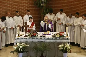 Images Dated 17th April 2015: Mass in Saint Thomass Chaldean Church, Sarcelles, Val d Oise, France, Europe