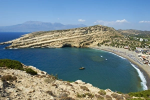 Matala beach, Crete, Greek Islands, Greece, Europe Matala beach, Crete, Greek Islands, Greece, Europe