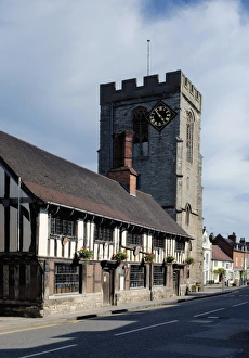 Medieval Tudor Guildhall and church of St. John the Baptist, High Street Medieval Tudor Guildhall and church of St. John the Baptist, High Street