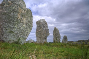Megalithic stones in the Menec Alignment at Carnac, Brittany, France, Europe Megalithic stones in the Menec Alignment at Carnac, Brittany, France, Europe