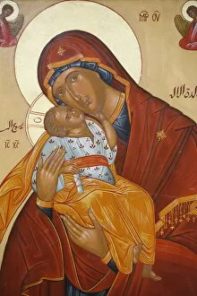 Images Dated 22nd May 2000: Melkite icon of the Virgin and Child, Nazareth, Galilee, Israel, Middle East