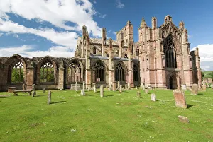 Map Prints: Melrose Abbey Print