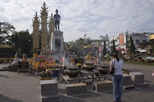 Memorial at entrance to Chiang Rai, Thailand, Southeast Asia, Asia Memorial at entrance to Chiang Rai, Thailand, Southeast Asia, Asia