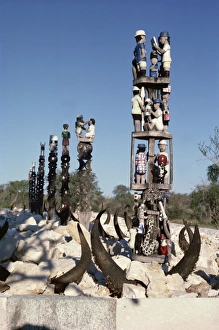 Memorial tomb of the Mahafaly tribe, Madagascar, Africa Memorial tomb of the Mahafaly tribe, Madagascar, Africa