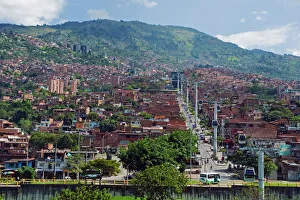 Metrocable gondola, Medellin, Colombia, South America Metrocable gondola, Medellin, Colombia, South America