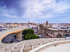 Metropol Parasol (Las Setas) at sunset, La Encarnacion Square, Seville, Andalusia, Spain Metropol Parasol (Las Setas) at sunset, La Encarnacion Square, Seville, Andalusia, Spain