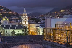 Metropolitan Cathedral at night, Independence Square, Quito, UNESCO World Heritage Site, Pichincha Province, Ecuador