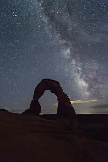 Starry Gallery: Milky Way above Delicate Arch, Arches National Park, Moab, Grand County, Utah, United