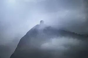 Images Dated 2nd September 2018: Misty pagoda in the fog on top of Emeishan, Sichuan, China, Asia