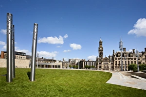 Modern sculpture, Bradford City Park, City of Bradford, West Yorkshire, England Modern sculpture, Bradford City Park, City of Bradford, West Yorkshire, England