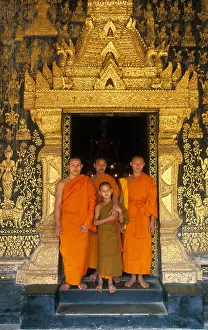 Monks, Luang Prabang, Laos, Indochina, Southeast Asia, Asia Monks, Luang Prabang, Laos, Indochina, Southeast Asia, Asia