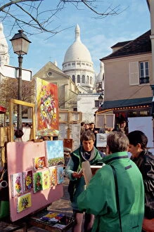 Painter Gallery: Montmartre area, Paris, France, Europe