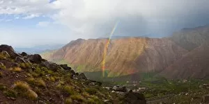 Atlas Mountains Gallery: Moroccan High Atlas landscape showing rainbow in the mountains just outside Oukaimeden ski resort