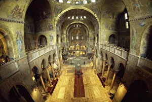 Mosaics cover the walls beneath the Ascension Dome Mosaics cover the walls beneath the Ascension Dome