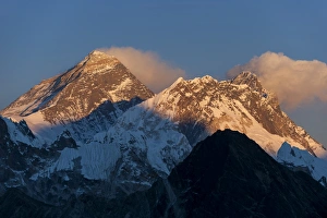 Mount Everest, Nuptse and Lhotse, seen here from Gokyo Ri, Khumbu Region, Nepal, Himalayas Mount Everest, Nuptse and Lhotse, seen here from Gokyo Ri, Khumbu Region, Nepal, Himalayas