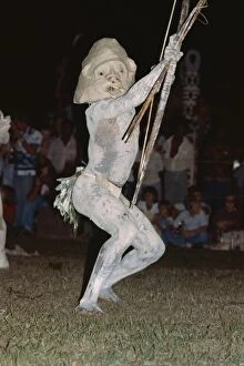 Masked Collection: Mudman from Asaro district in the Highlands, at sing sing, Kowedobu, Port Moresby