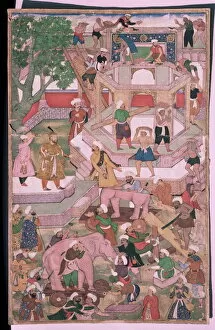 Art Work Collection: Mughal miniature dating from the 18th century showing