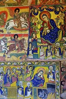 Bahir Dar Gallery: Murals in the interior of the 16th century Christian Monastery and church of Azuwa Maryam