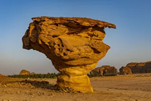 Mushroom rock, Al Ula, Kingdom of Saudi Arabia, Middle East Mushroom rock, Al Ula, Kingdom of Saudi Arabia, Middle East