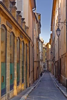 Stereotypically French Gallery: A narrow backstreet in Aix-en-Provence, Bouches-du-Rhone, Provence, France, Europe