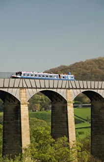 Narrow boat crossing the Pontcysyllte Aqueduct, built by Thomas Telford Narrow boat crossing the Pontcysyllte Aqueduct, built by Thomas Telford