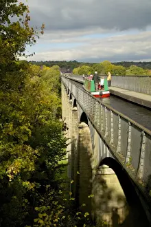 Narrowboat Print on the Pontcysyllte Aqueduct