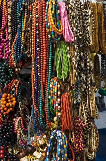 Necklaces on a market stall in the Cloth Hall on Main Market Square Necklaces on a market stall in the Cloth Hall on Main Market Square