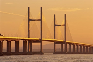 Prints of New, second, Severn Bridge, River Severn, Avon, England, UK, Europe Avon Prints: New Severn Bridge Print