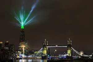 New Year 2022 firework and light display by The Shard and Tower Bridge, London, England, United Kingdom, Europe New Year 2022 firework and light display by The Shard and Tower Bridge, London, England, United Kingdom, Europe