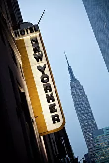 Signs Collection: New Yorker Hotel and Empire State Building, Manhattan, New York City, New York